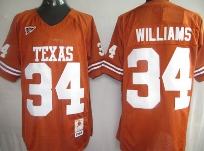 Texas Longhorns #34 Williams Orange Jersey