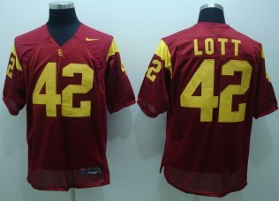 USC Trojans #42 Lott Red Jersey