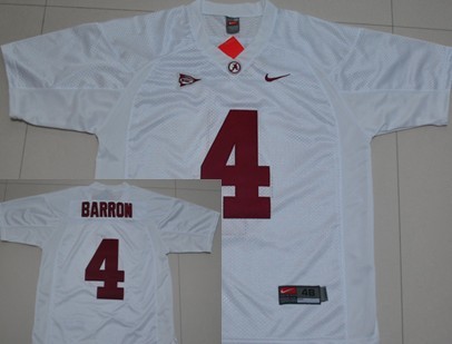 Alabama Crimson Tide #4 Mark Barron White Jersey