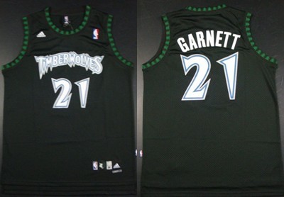 Minnesota Timberwolves #21 Kevin Garnett Black Swingman Jersey 