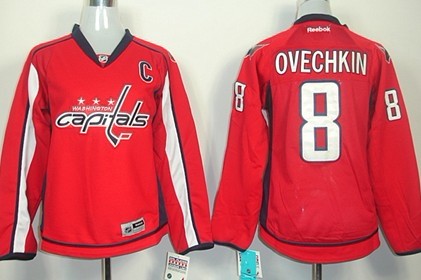 Washington Capitals #8 Alexander Ovechkin Red Womens Jersey