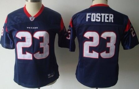 Houston Texans #23 Arian Foster Blue Womens Team Jersey