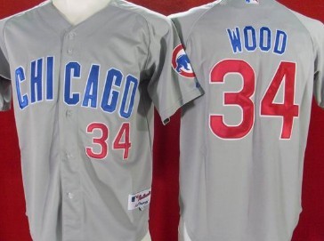 Chicago Cubs #34 Kerry Wood Gray Jersey 