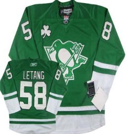 Pittsburgh Penguins #58 Kris Letang St. Patrick's Day Green Jersey