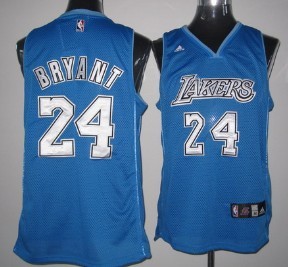 Los Angeles Lakers #24 Kobe Bryant Light Blue With White Swingman Jersey 