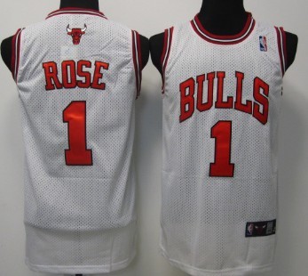 Chicago Bulls #1 Derrick Rose White Swingman Jersey