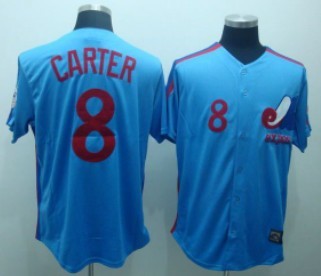 Montreal Expos #8 Gray Carter 1982 Blue Throwback Jersey 