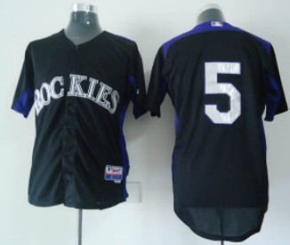 Colorado Rockies #5 Carlos Gonzalez Black BP Jersey 