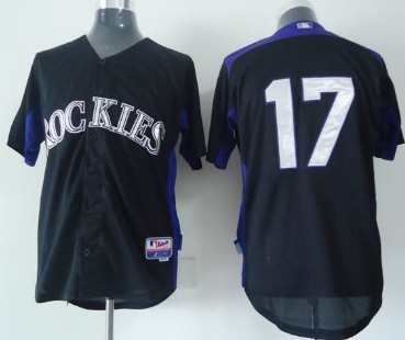 Colorado Rockies #17 Todd Helton Black BP Jersey 