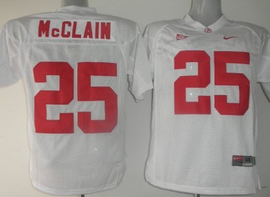 Alabama Crimson Tide #25 McClain White Jersey 