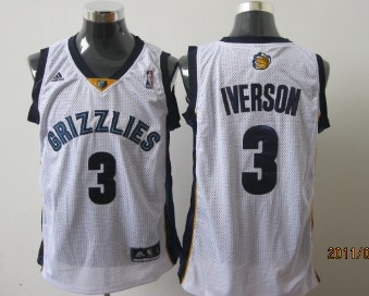 Memphis Grizzlies #3 Allen Iverson White Swingman Jersey