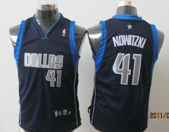 Dallas Mavericks #41 Nowitzki Navy Blue Kids Jersey