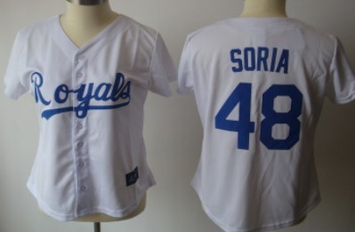 Kansas City Royals #48 Soria White Womens Jersey 