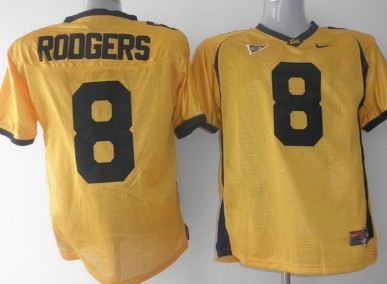 California Golden Bears #8 Rodgers Yellow Jersey 