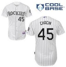 Colorado Rockies #45 Jhoulys Chacin White Jersey