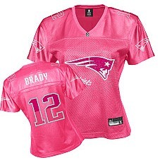 New England Patriots #12 Tom Brady Pink Fem Fan Womens Jersey