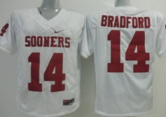 Oklahoma Sooners #14 Sam Bradford White Jersey