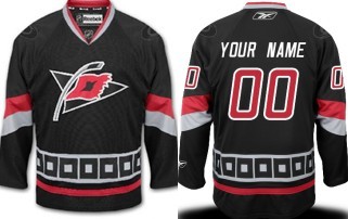 Carolina Hurricanes Mens Customized Black Third Jersey