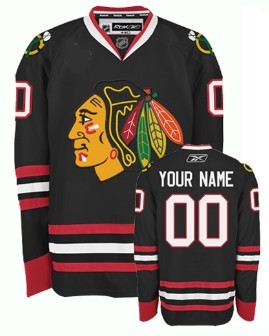 Chicago Blackhawks Mens Customized Black Jersey