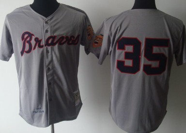 Atlanta Braves #35 Phil Niekro 1969 Gray Wool Throwback Jersey  