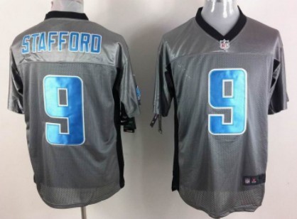 Nike Detroit Lions #9 Matthew Stafford Gray Shadow Elite Jersey 