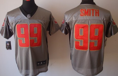 Nike San Francisco 49ers #99 Aldon Smith Gray Shadow Elite Jersey 