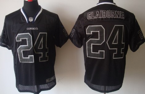 Nike Dallas Cowboys #24 Morris Claiborne Lights Out Black Elite Jersey 