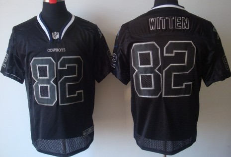 Nike Dallas Cowboys #82 Jason Witten Lights Out Black Elite Jersey 