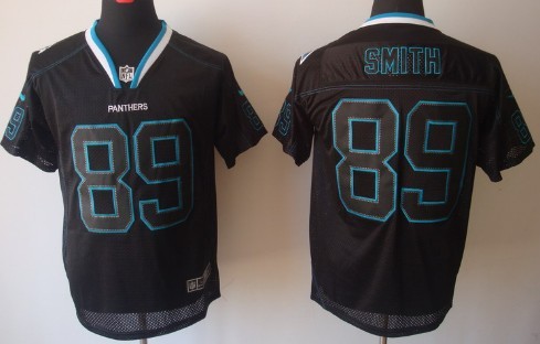 Nike Carolina Panthers #89 Steve Smith Lights Out Black Elite Jersey 