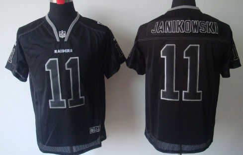 Nike Oakland Raiders #11 Sebastian Janikowski Lights Out Black Elite Jersey 