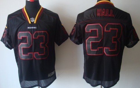 Nike Washington Redskins #23 DeAngelo Hall Lights Out Black Elite Jersey 