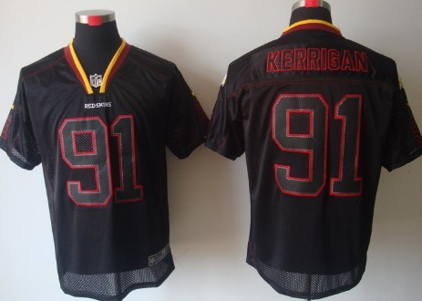 Nike Washington Redskins #91 Ryan Kerrigan Lights Out Black Elite Jersey 