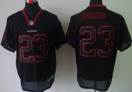 Nike Houston Texans #23 Arian Foster Lights Out Black Elite Jersey 