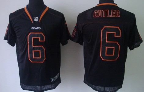 Nike Chicago Bears #6 Jay Cutler Lights Out Black Elite Jersey 