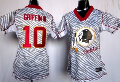 Nike Washington Redskins #10 Robert Griffin III 2012 Womens Zebra Fashion Jersey