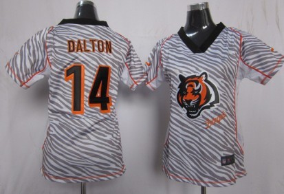 Nike Cincinnati Bengals #14 Andy Dalton 2012 Womens Zebra Fashion Jersey