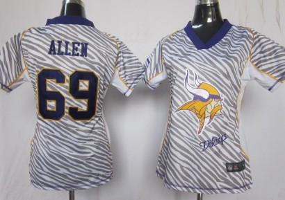 Nike Minnesota Vikings #69 Jared Allen 2012 Womens Zebra Fashion Jersey