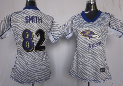 Nike Baltimore Ravens #82 Torrey Smith 2012 Womens Zebra Fashion Jersey