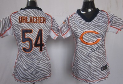 Nike Chicago Bears #54 Brian Urlacher 2012 Womens Zebra Fashion Jersey