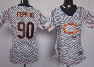 Nike Chicago Bears #90 Julius Peppers 2012 Womens Zebra Fashion Jersey