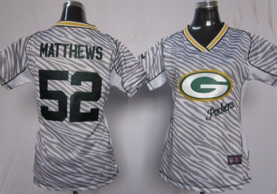 Nike Green Bay Packers #52 Clay Matthews 2012 Womens Zebra Fashion Jersey