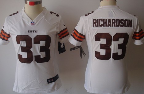 Nike Cleveland Browns #33 Trent Richardson White Limited Womens Jersey 