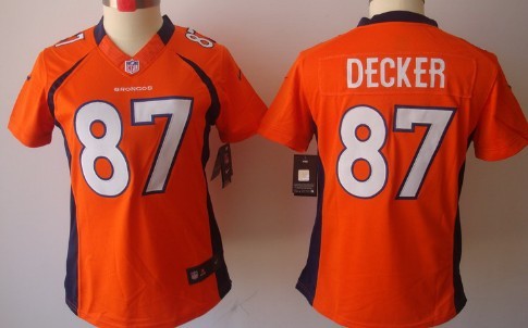 Nike Denver Broncos #87 Eric Decker Orange Limited Womens Jersey 