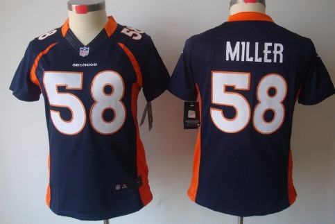 Nike Denver Broncos #58 Von Miller Blue Limited Womens Jersey 