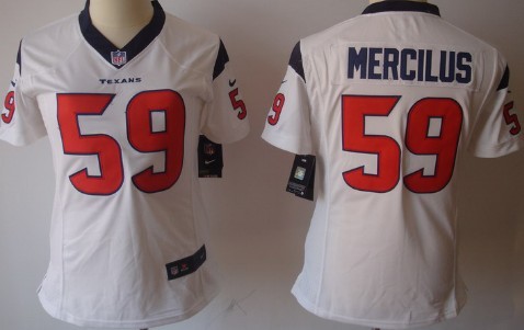 Nike Houston Texans #59 Whitney Mercilus White Limited Womens Jersey 