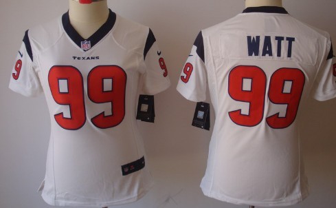 Nike Houston Texans #99 J.J. Watt White Limited Womens Jersey 