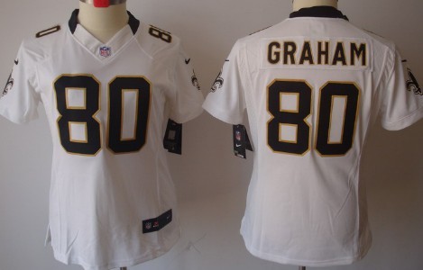 Nike New Orleans Saints #80 Jimmy Graham White Limited Womens Jersey 