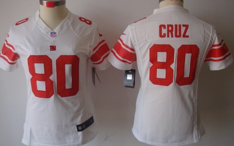 Nike New York Giants #80 Victor Cruz White Limited Womens Jersey 