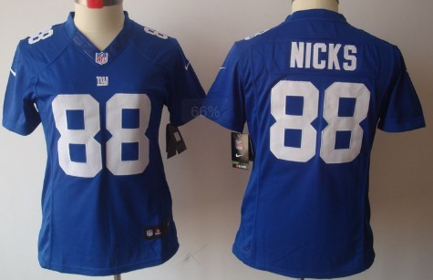 Nike New York Giants #88 Hakeem Nicks Blue Limited Womens Jersey 