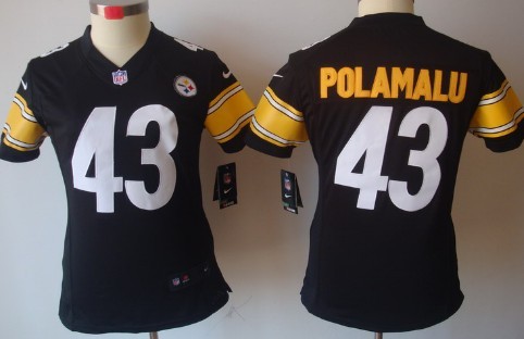 Nike Pittsburgh Steelers #43 Troy Polamalu Black Limited Womens Jersey 